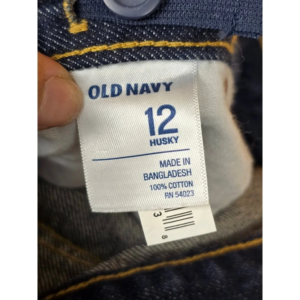 Old Navy Straight Leg Jeans Boys 12 Husky Blue Denim 100% Cotton - Excellent
